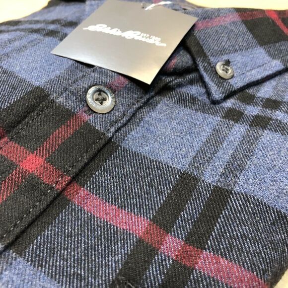 NWT EDDIE BAUER MEN’s Plaid Flannel slim fit M - Picture 2 of 9